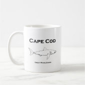 Mug Grand logo de requin blanc de Cape Cod le (Gauche)