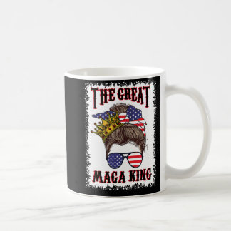 Mug Grand Maga roi le de juillet Messy Bun USA Drapeau