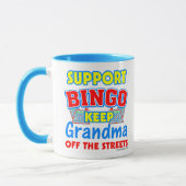 Mug Grand-maman de bingo-test de soutien (Gauche)