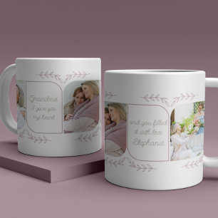 Mug Grand-mère 3 Photo verticale Mots d'amour Féminin