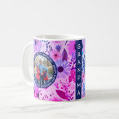 Mug Grand-mère 60e anniversaire rose et bleu photo flo (Devant gauche)