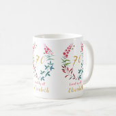 Mug Grand-mère 70e anniversaire Floral Ajouter votre n (Devant droit)