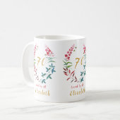 Mug Grand-mère 70e anniversaire Floral Ajouter votre n (Devant gauche)