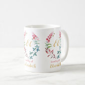 Mug Grand-mère 80e anniversaire Floral Ajouter votre n (Devant droit)
