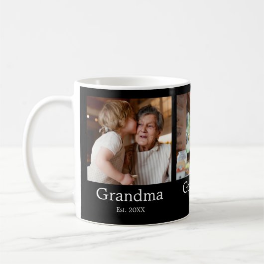 Mug Grand-mère a établi le script moderne 3 Photo (Gauche)
