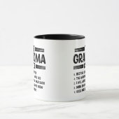 Mug Grand-mère amusante, le code de grand-mère (Centre)