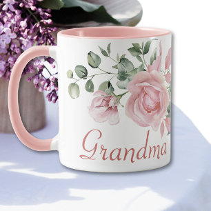 Mug Grand-mère Année de création Roses roses personnal