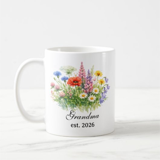 Mug Grand-mère aquarelle Wildflower (Gauche)