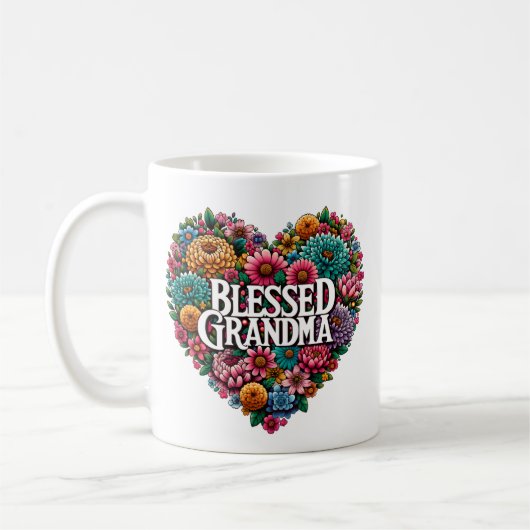 Mug Grand-mère au coeur floral (Gauche)