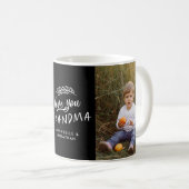 Mug Grand-mère cadeau photo petit-enfant simple typogr (Devant droit)