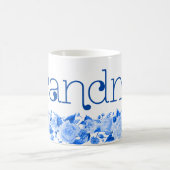 Mug Grand-mère Chine bleu aquarelle Roses floraux (Centre)