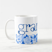 Mug Grand-mère Chine bleu aquarelle Roses floraux (Gauche)
