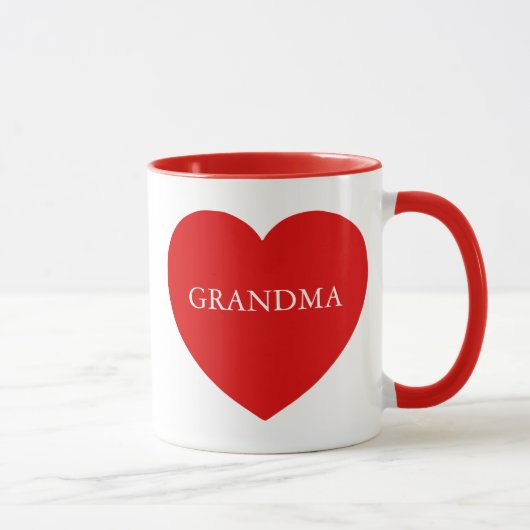 Mug Grand-mère Coeur rouge (Droite)