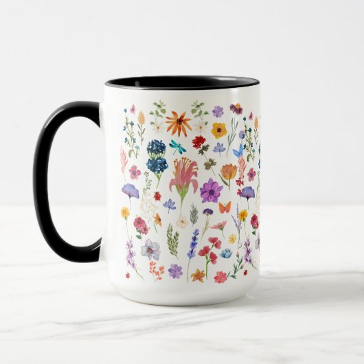 Mug Grand-mère dans la boue de jardin avec fleurs pers (Gauche)