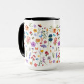 Mug Grand-mère dans la boue de jardin avec fleurs pers (Devant gauche)