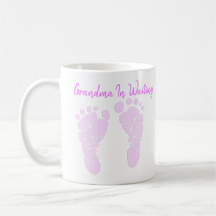 Mug Grand-mère dans l'attente rose bébé pieds Faire-pa