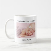 Mug Grand-mère Date d'établissement Baby Photo (Gauche)