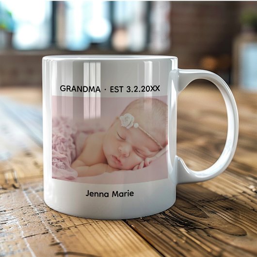 Mug Grand-mère Date d'établissement Baby Photo