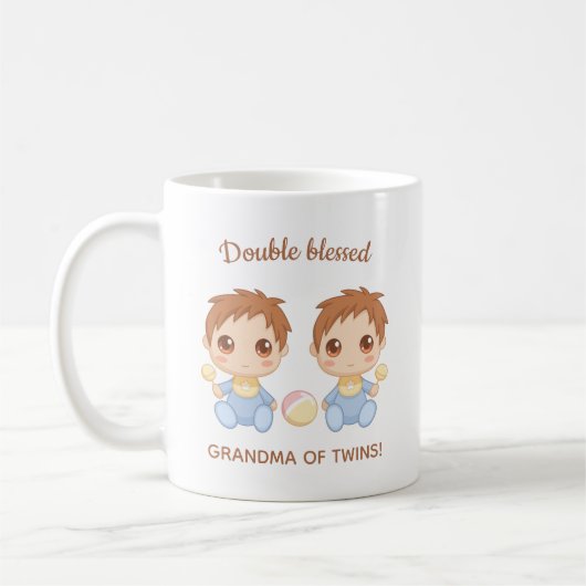 Mug Grand-mère de jumeaux bébés garçons (Gauche)