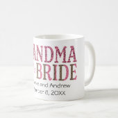 Mug Grand-mère de mariée Cadeau rose Empreinte de léop (Devant droit)