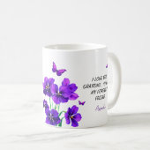 Mug Grand-mère de papillon violet floral (Devant droit)