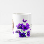 Mug Grand-mère de papillon violet floral (Centre)
