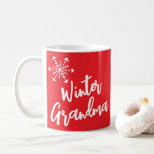 Mug Grand-mère d'hiver Nom personnalisé Red Festive