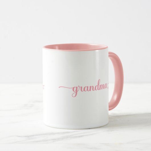Mug Grand-mère établie | Deux tons rose et blanc (Devant droit)