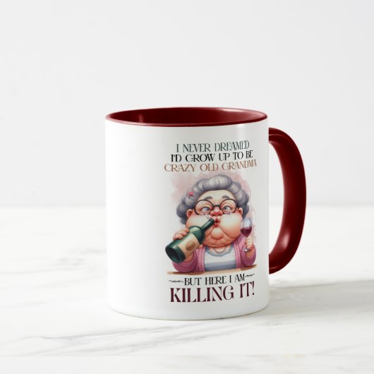 Mug Grand-mère folle (Devant droit)