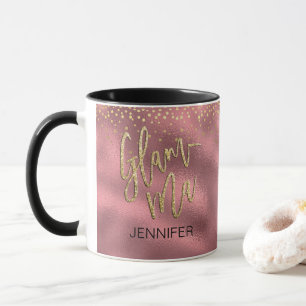 Mug Grand-mère glamour Glamma Pink Foil Dots d'or Nom