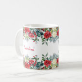 Mug Grand-mère grand-mère Noël Rose Monogram (Devant gauche)