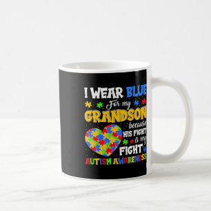 Mug Grand-mère Grand-père I Wear Blue For My Grandson 