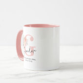 Mug Grand-mère initiale florale mignonne (Devant gauche)