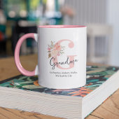 Mug Grand-mère initiale florale mignonne