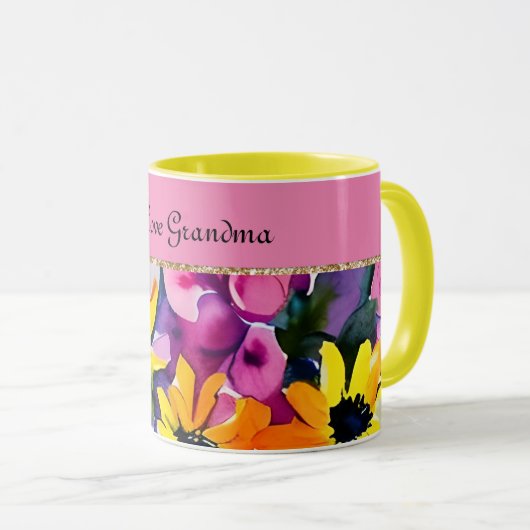 Mug Grand-mère - J'aime grand-mère (Devant droit)