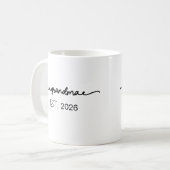 Mug Grand-mère minimale établie nom manuscrit année (Devant gauche)
