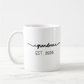 Mug Grand-mère minimale établie nom manuscrit année (Gauche)
