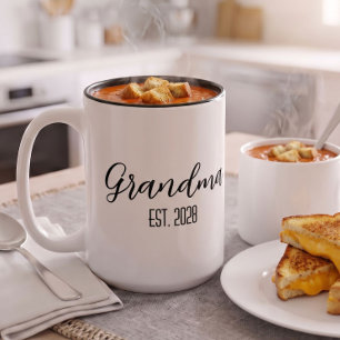 Mug Grand-mère minimaliste Texte de script noir