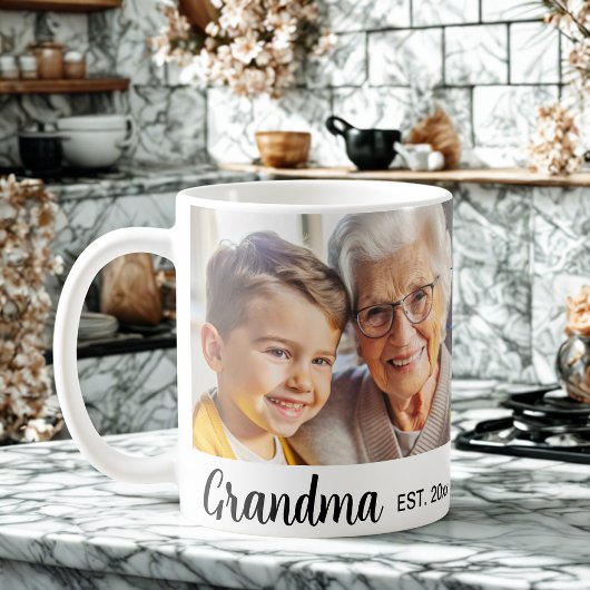 Mug Grand-mère moderne élégante personnalisation colla