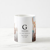 Mug Grand-mère Multi Photo Grand-mère Typographie Mign (Centre)