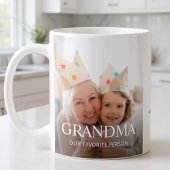 Mug Grand-mère Multi Photo Grand-mère Typographie Mign