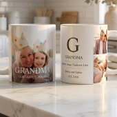 Mug Grand-mère Multi Photo Grand-mère Typographie Mign