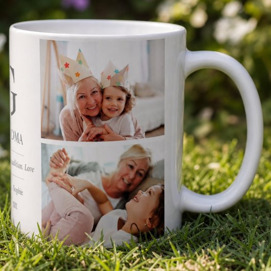 Mug Grand-mère Multi Photo Grand-mère Typographie Mign