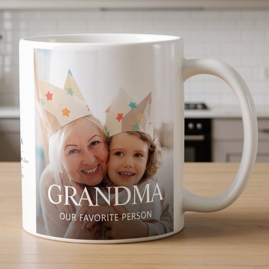 Mug Grand-mère Multi Photo Grand-mère Typographie Mign