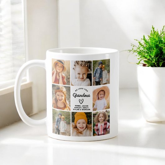 Mug Grand-mère Nous t'aimons Coeurs Photo moderne Coll