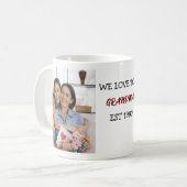 Mug Grand-mère Nous Vous Aimons Photos Personnalisées (Devant gauche)