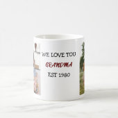 Mug Grand-mère Nous Vous Aimons Photos Personnalisées (Centre)