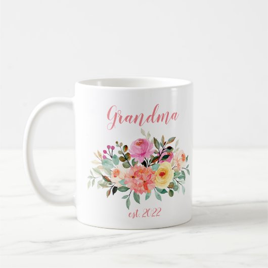 Mug Grand-mère PERSONNALISABLE Date - Première Grand-m (Gauche)