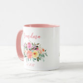 Mug Grand-mère PERSONNALISABLE Date - Première Grand-m (Devant gauche)