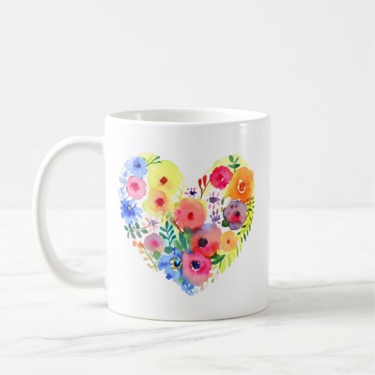 Mug Grand-mère personnalisée au coeur floral (Gauche)